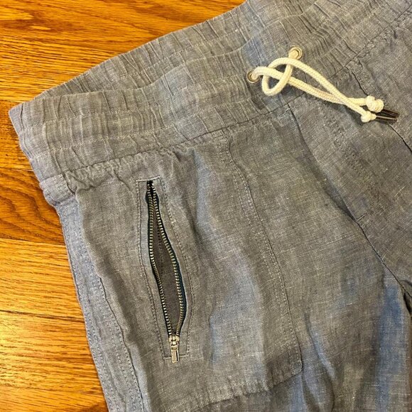 Athleta Cabo Linen Wide Leg Pants Blue (Women's Size 6) - Picture 9 of 10